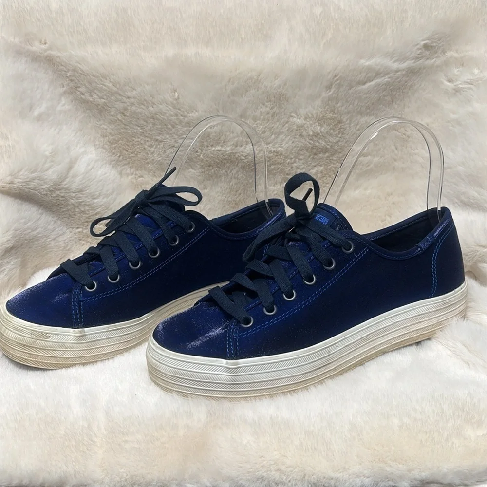 Keds Women's royal blue sateen finish Sneakers - Picture 4 of 8